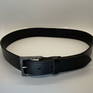 Black Leather Womens Belt S